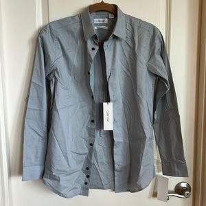 NWT Boys Calvin Klein Slim Stretchy Shirt